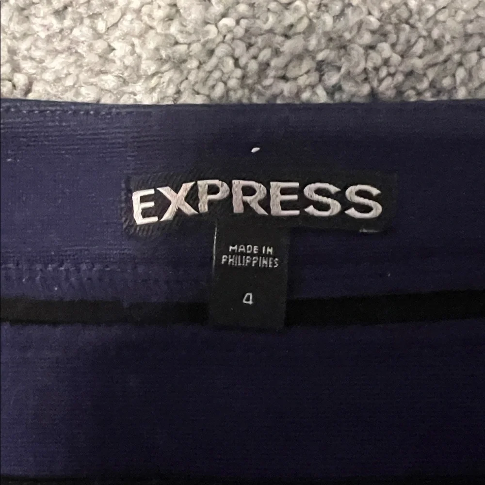 Express Blue and Black Pencil Skirt - Picture 2 of 3